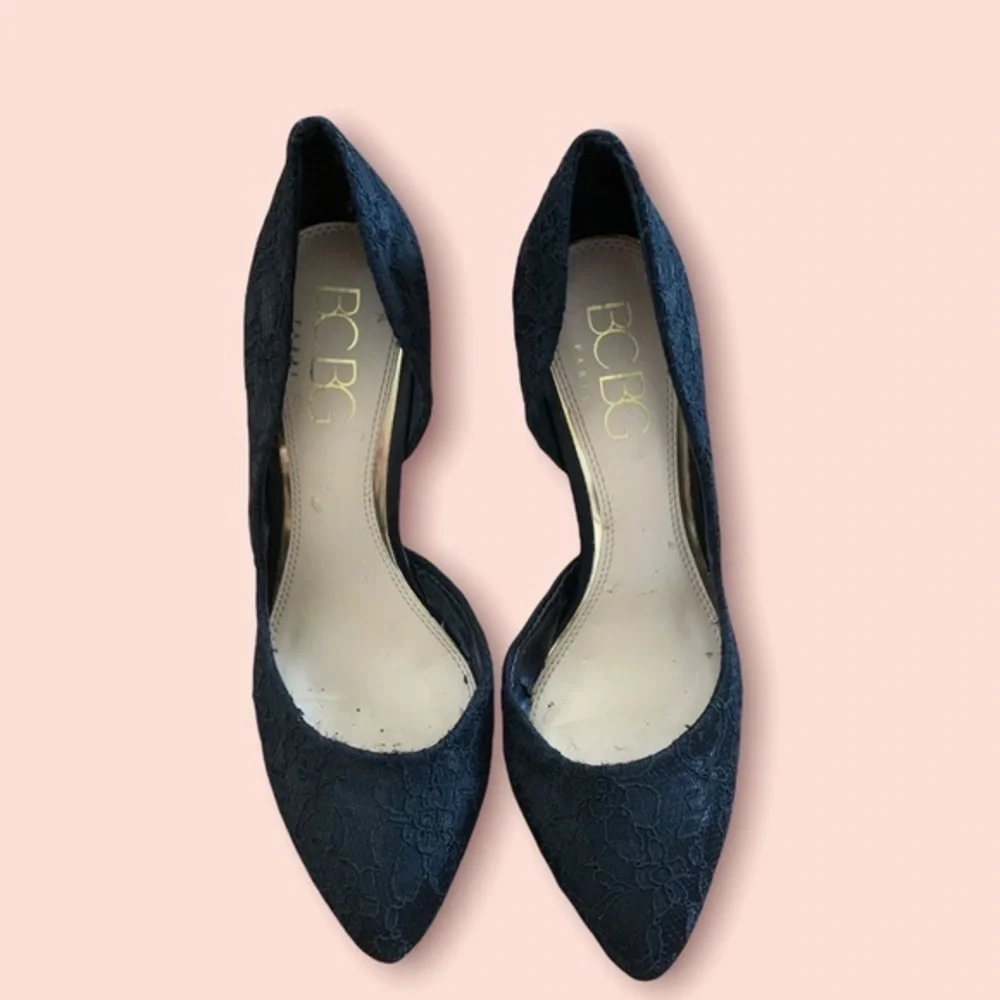 BCBG Black Lace Pump Shoes